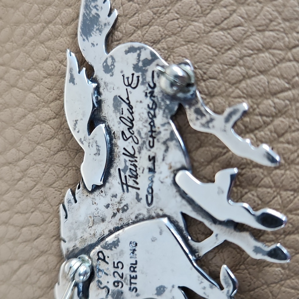 Fabulous Native American Navajo Sterling Horse Brooch By Frank Salcido ๐โฅ๏ธ - Picture 5 of 11